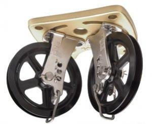 Edson Adjustable Idler - Bronze Mounting Plate - Alum Sheaves - 4"
