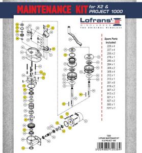 Lofrans Windlass Maintenance Kit for Project 1000